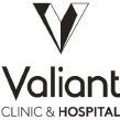 The logo for valiant clinic and hospital featuring PVC Corner & Wall Guard Protection Solutions from Warrior WPS.