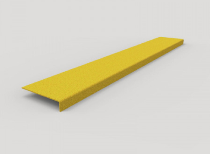 A yellow PVC strip on a white background.
